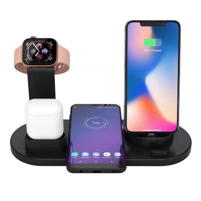 China 3 in 1 Wireless Charger 2020 Amazon Bestselling Earphone Watch Phone 6 in 1 10W USB Dock Station Charging Stand 3 in 1 Wireless Charger for iPhone iWatch for sale