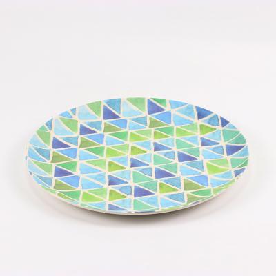 China Modern custom design reusable patterned bamboo round fiber eco dinner food dish for sale