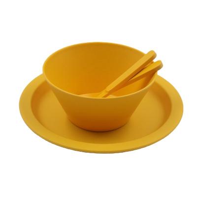 China Color Disposable Non-Toxic Pure Melamine Disposable Pure Melamine Children Tableware Adult Bamboo Set for sale