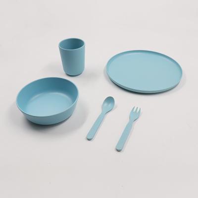 China New Sustainable Compostable Organic Stylish Custom Printed Reusable Durable Safe Bamboo Adult Tableware Set for sale