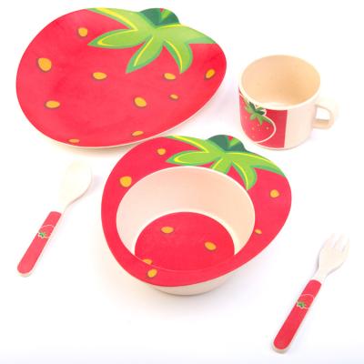 China Sustainable Bamboo Fiber Tableware Dinner Set Melamine Eco Friendly Dinnerware Sets for sale