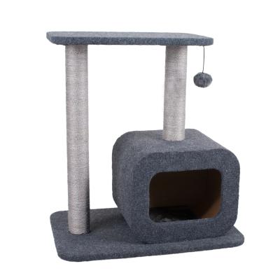 China Wholesale Fashion Viable Cat Tree Play House Sisal Cat Scratching Tower for sale