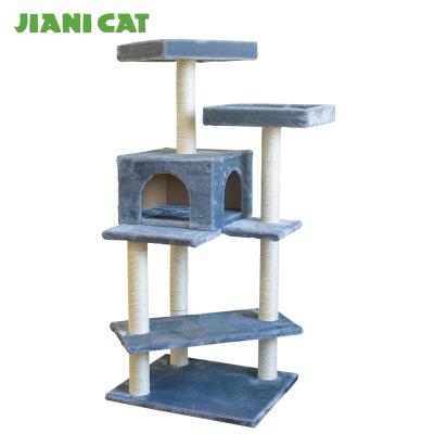 China New Customized Sustainable Blue Cat Tower With Toy for sale