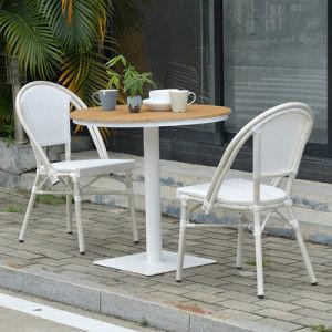 China 3 stuks witte wicker eetkamer set ontvouwde witte wicker stoel en tafel set Te koop