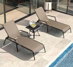 China Outdoor Garden Leisure Rattan Wicker Chaise Lounge with Ottoman Furniture Set Design for sale