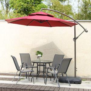 China Rood zonnebril Aluminium parasol Draaiende aluminium paraplu's Buiten Te koop