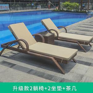 China Op maat gemaakte opvouwbare rattan ligstoel Aluminium frame Outdoor rattan ligstoel Te koop