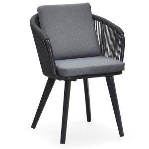 China Outdoor tuinmeubilair Makkelijk te wassen Nordic Grey Woven Rope Chair met modern design Te koop