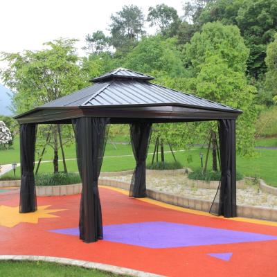 Κίνα Επικεφαλίδα με επικάλυψη από σίδηρο PVC Quad Pop Up Gazebo με πλευρές από χάλυβα προς πώληση