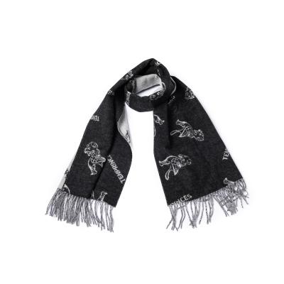 China Elegant And Warm Cheap Price Gold-printed Black Printed Whole Wool Small Thick Woven Shawl for sale