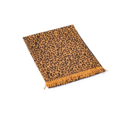 China Factory Direct Stylish And Warm Leopard Print Winter Embroidered Jacquard Super Soft Woven Shawl for sale