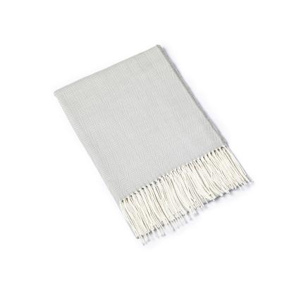 China Elegant and warm high quality series of ultra-soft Fishbone light color looks like cashmere woven shawl for sale