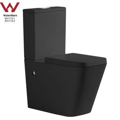 China European Standard Australian Standard Rimless Two Piece Dual Flush Toilet Modern Watermark Bathroom Wall Faced Toilet for sale