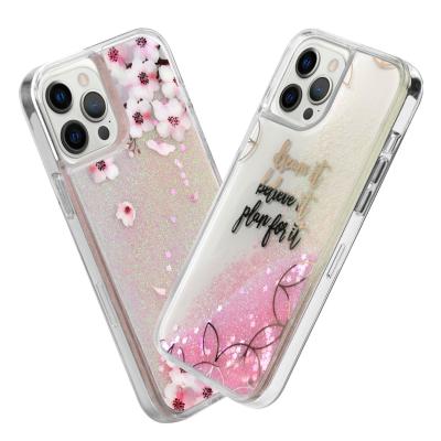 China Hot Sale Anti-drop Glitter Bling Liquid Phone Case For iPhone 12 Se Quicksand Custom Design Glitter Case For iPhone 11pro XR XS Max for sale