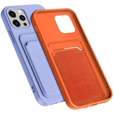 China Colorful Anti-drop silicone TPU Phonecase For iPhone 6 7 8 plus X XS XR 11 pro Max Card Holder Pocket Wallet 12 13 phone case for sale