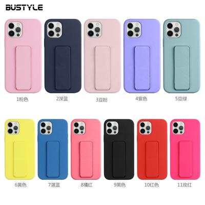 China Shockproof For iPhone 12 Mini Magnetic Genuine Liquid Silicone Phone Case Folding Stander Phone Case For iPhone 11 pro Max Holder Case for sale