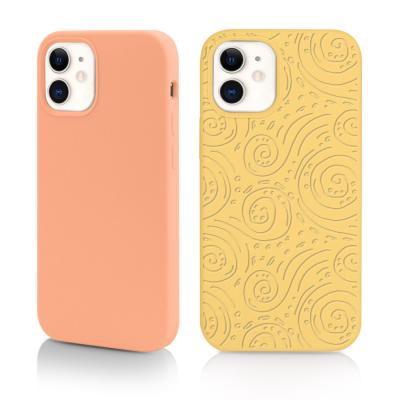 China Anti-drop laser engraved design Liquid Silicone Phone Case For iPhone 12 Recycle Original Liquid Silicone Custom Case For iPhone 11 for sale