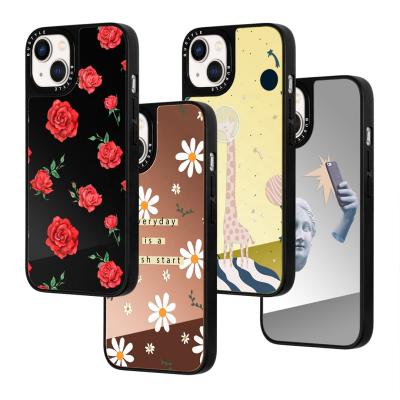 China Logo Ring Luxury Mirror Phone Case Custom Custom Shockproof For iPhone 13 Pro Makeup 12 11 SE2 Max Shockproof For iPhone Case Mirror for sale