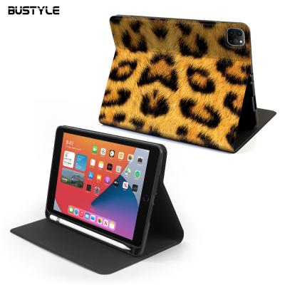 China TPU For Apple iPad Air 4 Case With Pencil Holder Manufacturer Leather 3 Times Tablet Printed Case For iPad Pro Case 2021 for sale