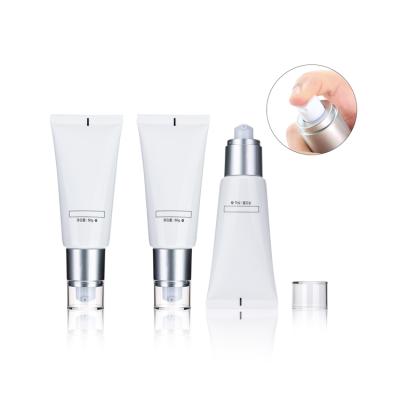 China 10ml 20ml 30ml 50ml Empty Plastic Face Cream Sunscreen Cosmetic Tube Custom Packaging Soft Tube With Airless Pump for sale