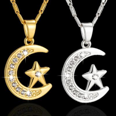 China European and American Romantic Muslim YI Moon Star Necklace Jewelry Wholesale for sale