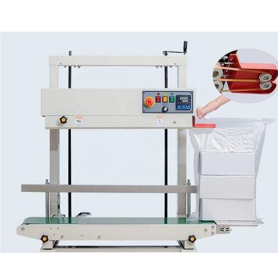 China food stainless steel heat pouch plastic bag sealer with date code printing continuous sealing machine for sale