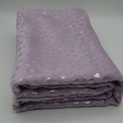 China Soft JMH Custom Design Lavender 240GMS Glass Filament Print Flannel Queen Size Suzhou Lovey Blanket for sale