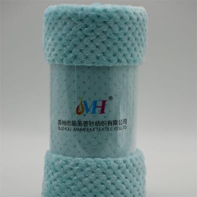 China Soft JMH Custom Design Sky Blue 240gsm Flannel 2 People Regular Jacquard Fleece Fluffy Fuzzy  Blanket for sale