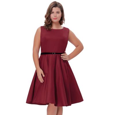 China CLE02143 Grace Karin Audrey Hepburn Style Plus Size Retro Cotton 50s 60s Vintage Sleeveless Breathable A Line Dress for sale