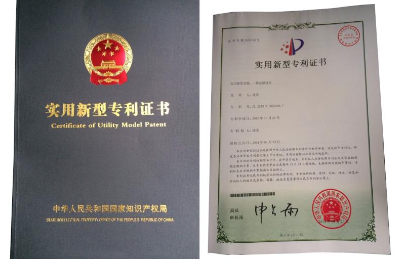 letter patent - Cangnan Worth Arts And Crafts Co., Ltd.