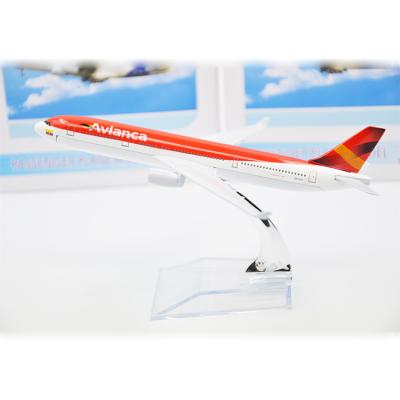 China Red And Black Columbia A330 Avianca Aircraft Model Kits 16CM / Desk for sale