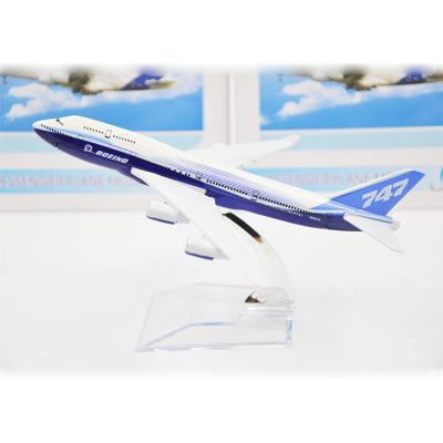 China Soporte azul del metal de los equipos de aeroplano modelo de Boeing 747 para la colección en venta