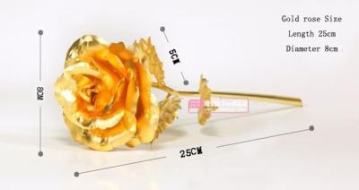 Chine grands cadeaux de Saint-Valentin de fleur de Rose de la feuille d'or 24k de 25 * de 8cm à vendre