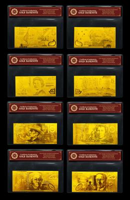 China 5 10 20 50 100 NUEVOS AUD FIJARON billetes de banco australianos del oro puro 24K con los regalos del negocio del COA en venta