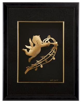 China artes de la hoja de oro de los 25cm * de los 32cm, marco realista del ángel de la hoja de oro 24K en venta