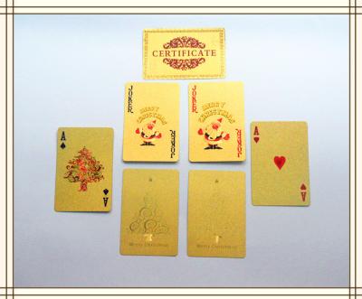 China 57 * 87mm standard 52 cards 24K Custom Playing Cards Christmas gifts for sale