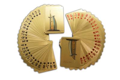 China Naipes del oro del negocio del hotel/juego de tarjetas del oro con la caja plástica en venta