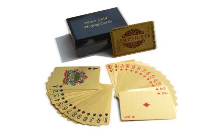 China PLASTIC Gold Playing Cards , 24k gold foil playing cards for home for sale