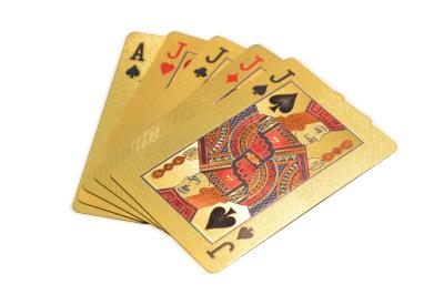 China Amusement Gold Plated Playing Cards Gold Foil PET Plastic Printing Deck Of Cards for sale