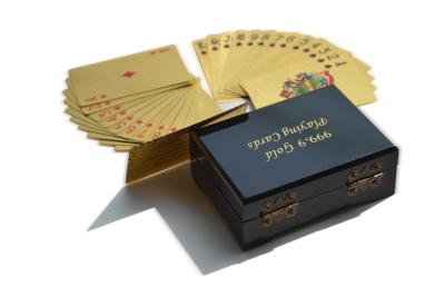 China Custom Gold Playing Cards 24k Gold Playing Cards Gold Foil Material Engrave Any Logo for sale