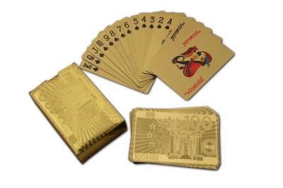 China Back Side With Euro 100 Logo Gold Plated Playing Cards Printing Deck Of Cards for sale