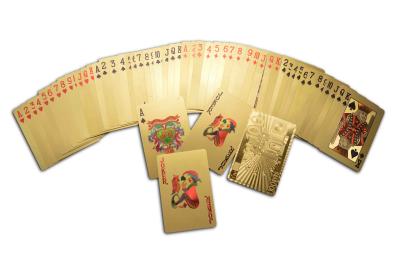 Chine cartes de la norme 52 de cartes de jeu d'or du × 87cm de 57cm + 2 jokers pour la partie de famille à vendre