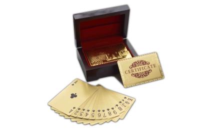 Chine 100 euro cartes de jeu d'or avec des cadeaux de mariage de boîte en bois pour des invités à vendre