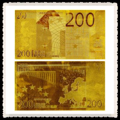 China € 200 EURO-GOLD 24K ÜBERZOG Goldbanknote, Münzsammlungs-Goldpapiergeld zu verkaufen