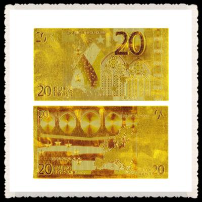 China Euro Europas €20 Gold im Gold 999 gravieren Banknotenhandwerk 134 * 72MM zu verkaufen