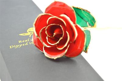 China Handmade Real preserved roses 24k gold Dipped rose for Valentine's Day for sale