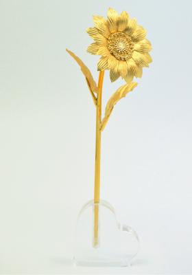 Chine fleur de Rose de la FEUILLE D'OR 24K, présent brillant d'anniversaire de mariage de tournesol d'or à vendre