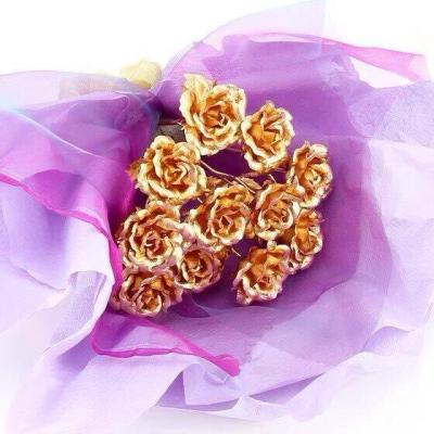 China Art Handcrafted 24k gold foil rose for sale