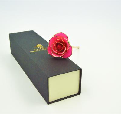 China Hoja de oro color de rosa real roja de la flor 24k de los regalos del día de tarjetas del día de San Valentín sumergida en venta