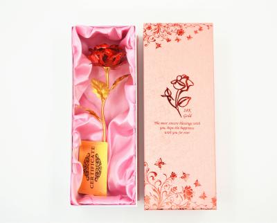 China Red color 24k Gold Foil Rose for sale